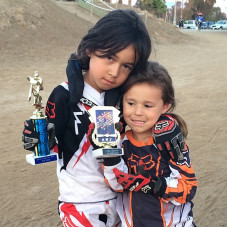 My lil race team, proud if these two for going for it today at the BMX track at PAL raceway