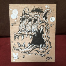 "Aggro Fink"
Original cab artwork for sale- 5.5" x 7" ink on wood panel ... $175 postpaid - ships worldwide. Please email me at: halfcab22@gmail.com if your interested in this original art piece- Thanks for you support- cab