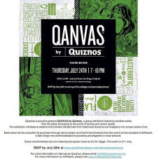 This Thursday I have a group art show with one art piece on display in San Diego that is sponsored by Quiznos