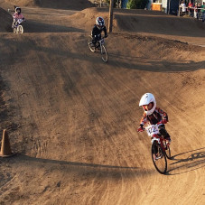 Clover #122 in her first BMX race at PAL raceway in Santa Clara and got 6th in her main event out of 8 riders... Because 1st and 2nd place crashed in the whoops and she passed them while they were laying on the ground
